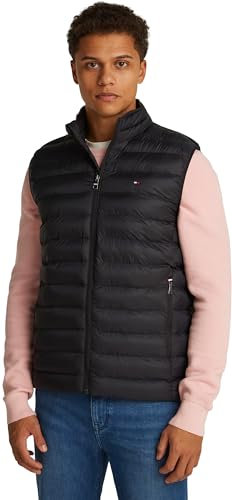 Tommy Hilfiger Core MW0MW39989 Herren-Weste, verstaubar, recycelt, Schwarz, Größe L, Schwarz (Schwarz), L