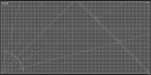Elan självläkande skärmatta 200x100 cm svart, 5-lagers hobbyskiva | Extra stor hobbymatta, med metriskt rutnät på båda sidor, tilverkad med återvunnen PVC, 3 mm tjock, för sömnad och quiltning