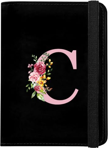 Hülle Reisepasshülle, Passhülle mit RFID-Blocker, Schutzhülle Tasche für Kreditkarten Reisepass, Urlaub Zubehör, Ausweis und Reisedokumente, Reisezubehör/Cardholder/Travel Organizer, Initialen(C)