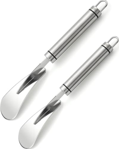 WUNZILO 2 pcs Coltello di pompelmo arancione Pomelo Sbucciatore di agrumi Taglierina per frutta in acciaio inossidabile Strumento per sbucciare Verdura Affettatrice Rimozione Gadget da cucina