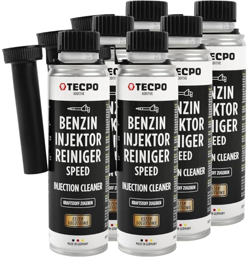 TECPO Benzin Injektor Reiniger, 300ml Additiv -Einspritzdüsen Additiv mit Ester Solution Direct Injection Speed Cleaner (6X 300ml)