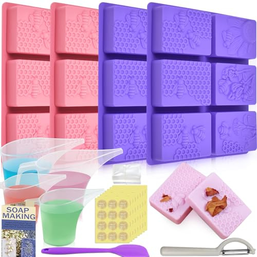 Artcome Kit de fabrication de savon à faire soi-même – moules, outils de mesure et emballage pour savons faits à la main – Outils de fabrication de savon pour débutants et professionnels – Idéal pour