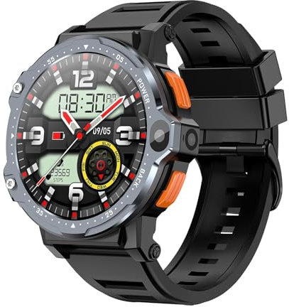UKLULUAMZ Smart sportklocka, 4 g Android 8.1 Sim-smartklocka, med dubbelkamera, pulsmätare, GPS-navigering, multisportlägen, offline-betalning (2 GB+16 GB/B)