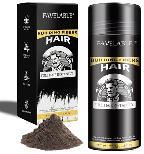 Fibras Capilares,Fibra Capilar Hombre y Mujer,Densificador de Cabello en Polvo,Volumen de Cabello en Polvo,para un Look Completo,Llena y engrosa,Fácil de usar,Marrón Oscuro