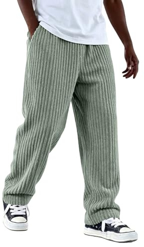 Pantalon en velours côtelé pour homme, baggy, pantalon de loisirs, jambe large, pantalon de jogging, pour l'automne et l'hiver, taille élastique, pantalon de loisirs confortable
