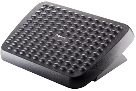 Fellowes Fußstütze Standard, in 2 Höhen verstellbar, mit frei beweglicher Plattform, aus recyceltem Plastik, perfekt für Büro und Home Office, Farbe: schwarz