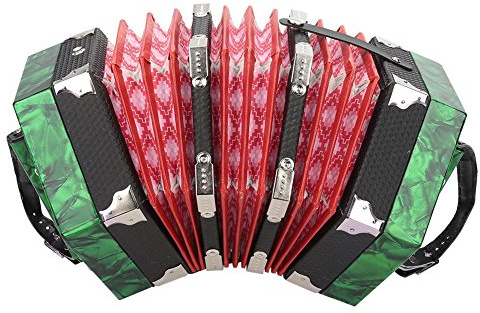 Concertina, Professional 20 Tasten Akkordeon Concertina Musikinstrument Leichtgewicht mit Tasche, die sowohl für als auch für Erwachsene geeignet ist(#1)