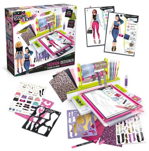 Canal Toys- Style 4 ever OFG 232- Modedesigner-Studio für Kinder: Komplettes Bastel- und Gestaltungsset mit echten Stoffen & Accessoires - für kleine Modebegeisterte, 1 Set, mehrfarbig