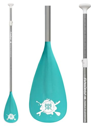 FunWater SUP Paddel – 3-Teiliges, Verstellbares Stand Up Paddle Board Paddel – Leichtes und Schwimmendes Paddelboard Ruder – Langlebig und Verstaubar, Verstärkte Nylonblätter – Effizienter Schlag
