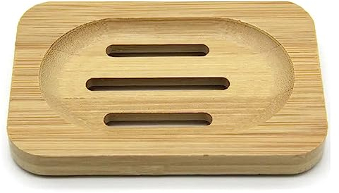 Kandid Porte-savon en bambou – Avec un design incurvé surélevé et des trous d'égouttement pour le stockage du savon près de l'évier ou de la douche