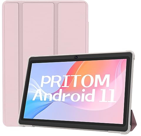 PRITOM 7 inch Tablets Android 13, 4GB, 32 GB, (Expandable 128GB) Tablet PC with Quad Core Processor, 3500 Mah, HD IPS Display, Dual Camera, WiFi, Bluetooth, Tablet with Pink Case