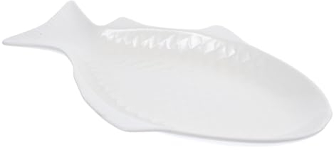 Keramik Fischplatte 15 Zoll - Einzigartiges Design, Leicht Zu Reinigen, Ideal Für Sashimi, Salate Und Dampfgerichte, Weiß
