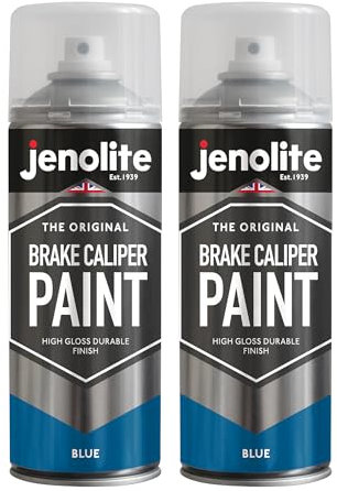 JENOLITE Peinture en Spray pour Étriers de Frein | BLEU | 2x400ml | Peinture de Restauration pour Freins et Étriers | Finition Durable, Résistante à la Chaleur et à l'Essence