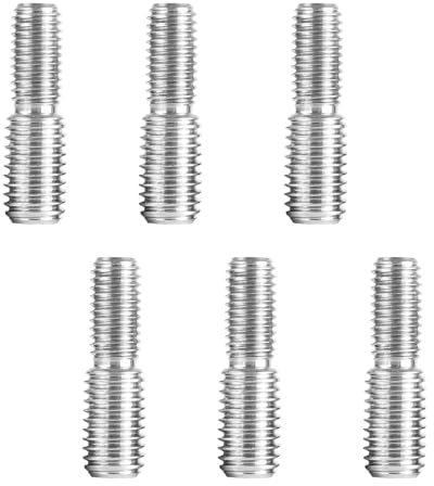 Lot de 6 vis à boulon avec double filetage, M6 x 20 mm à M8 x 20 mm, adaptateur fileté à double extrémité, en acier inoxydable 304, pour articulation en bois, pieds de meubles