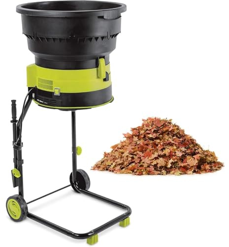 Electric Leaf Mulcher Compost Shredder, Small Leaf Crushing Machine, 54cm Large Feed Hopper, Quick and Perfect Crush, for Yard Cleanup, Composting