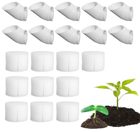 Opvonxeh Pflanzgefäße, 10 Stück, vertikal, Turm-Pflanzschuhe, langlebig, PVC, Grow Containers mit Schwammeinsätzen, seidenlose Blumenkultivierungs-Töpfe für Balkon, Innen- und Außenbereich, Home