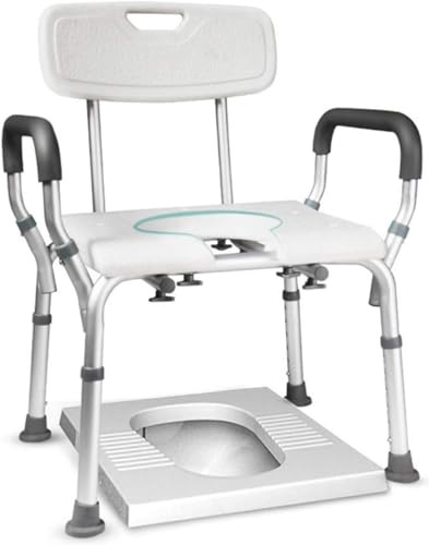 HTTGDGDH Chaise De Douche, Chaise Élévatrice De Baignoire, Siège De Salle De Bain Ergonomique, Tabouret Réglable en Hauteur avec Poignée, Coussinet De Jambe Antidérapant, Mobilité