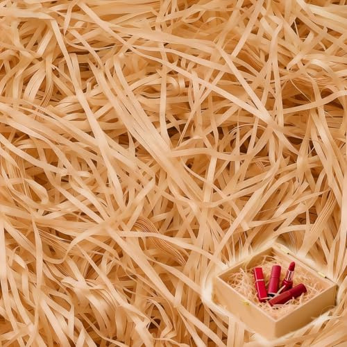 jwtyu 500g Papier Déchiqueté Champagne Papier Dechire Pour Colis Remplissage Decoratif Paille Pour Panier Garni Raffia Remplissage Approprié Garnir Les Boîtes et Paniers Cadeaux