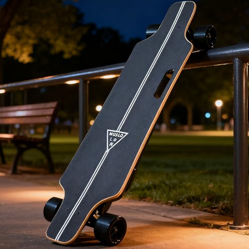 vnmudzeo Skateboard Elettrico Longboard Fuoristrada da 350 W - con Telecomando A 4 velocità, Power Display, per Esterni Esploratori 15km