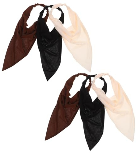 minkissy 6 Pezzi Sciarpa Bandana per Donna Elasticizzata in Cotone Morbido, Foulard Triangolare Antiscivolo Tinta Unita, Fascia Chioma Boho Versatile per Casa, Ufficio e Uso Quotidiano