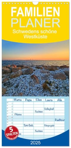 Planificador familiar 2025 – Hermosa costa oeste de Suecia con 5 columnas (calendario de pared, 21 cm x 45 cm), CALVENDO