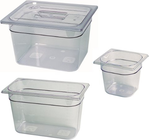 getgastro GN Behälter 1/4 – Gastronormbehälter 200 mm Tiefe, transparenter Kunststoff, 1A Qualität, langlebig & temperaturbeständig