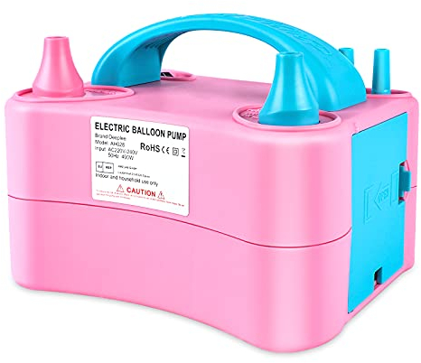 Deeplee Elektrische Luftballonpumpe, Aufblasgerät Doppeldüse Ballonpumpe für Party, Geburtstag, Hochzeit und Festivaldekoration