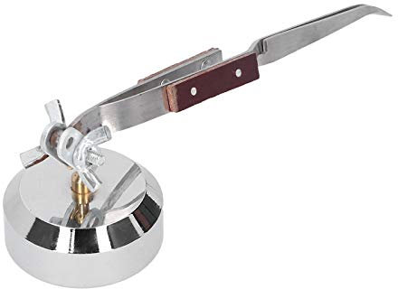 Tercera Mano con Pinzas de Precision, Base De Metal De Tercera Mano, Abrazadera De Soldadura De Clip De Rebote De Metal Herramientas De Joyería(Boca Curva)