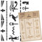 NAKLEO Malschablone für Handwerk A5 15x21cm, Ägyptische Hieroglyphen Geometrisch Muster, Wiederverwendbare Kunststoff DIY & Scrapbooking Zeichenschablone, Decoupage Kunst Vorlage, Stoff Möbel Holz