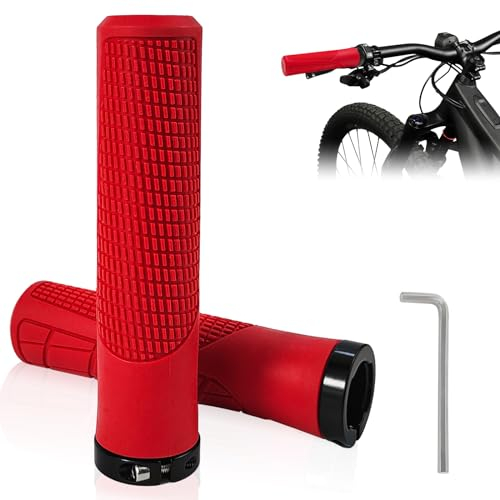 xiaoxiaozhijia Fahrradgriffe Ergonomisch,22mm Universal-Fahrrad Handgriffe,Geeignet für Mountainbike/Rennrad/Klapprad/Citybike/Roller-Fahrradlenker (Rot)