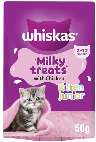 WHISKAS MILKY TREATS 50g (Pack of 6), 2-12 Month Kitten Treats