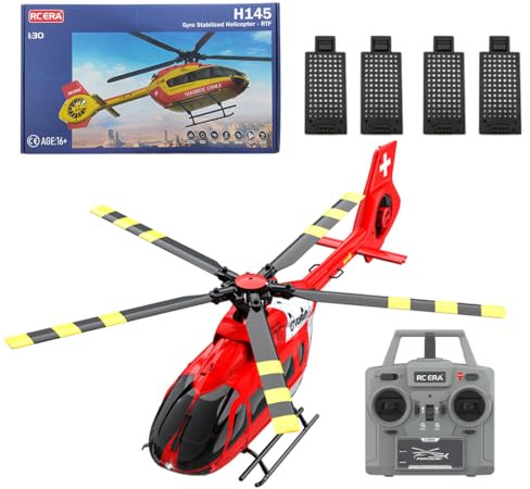 Meiurlex C190 Fjärrstyrd helikopter, 2,4G 6CH RC helikopter, gåva för vuxna och tonåringar, optisk flödesposition och hållning i höjd (1:30/RTF-version)