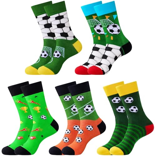 Jeasona Calcetines de fútbol para hombre, regalos de fútbol para adolescentes y hombres, Multicolor, 6-9
