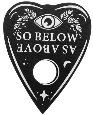 DIKACA Pendel Antworttafeln Jäger heilig Dowsing die entscheidung laubsager Kartenlegen Kugel wahrsagen plankboard zaube Pendel-Antworttafel Home-Board-Dekoration Wahrsagetafel Holz Black