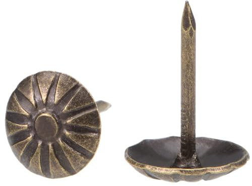 TOP-VIGOR 100Pcs Upholstery Tacks 11 x 16mm, Decorative Furniture Nails and Thumb Pins for Sofa, Craft and Antique Upholstery Projects (Bronze)
