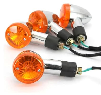 Intermitentes Moto para Kawasaki para Vulcan para VN 500 750 800 900 1500 1600 1700 2000 Indicadores Giro Luces Intermitentes Señal 2/4 Piezas Señales Motocicleta(Amber,4 PCS)
