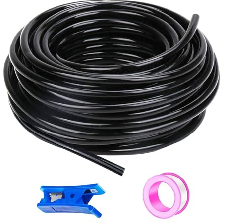 50 Metri Tubo Aria Compressa Poliuretano Nero,Attacco Rapido Tubo Aria 8mm Diametro Esterno 5mm Diametro Interno,Pneumatico per Aria Compressa Adatto Per il di vari Utensili Pneumatici