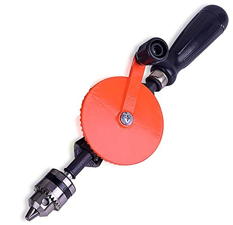 Nuzamas 0,95 cm Perceuse manuelle à double pignon d'une capacité de 1,5-10 mm avec poignée sécurisée, idéale pour les enfants