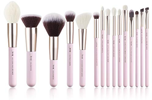 Jessup Set di 15 pennelli da trucco professionali per occhi, sopracciglia, labbra, ombretto, eyeliner e altri cosmetici, T293