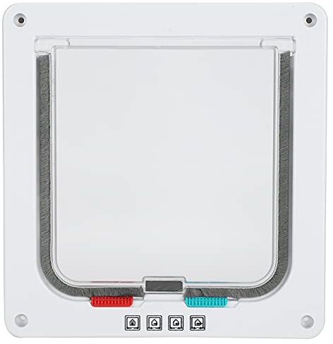 Entatial Katzenklappe, langlebige Klapptür für Haustiere, wasserdicht, wetterfest, aus Kunststoff, exquisit mit Schraube für den Innen- und Außenbereich für den Haushalt(Weiß, S)