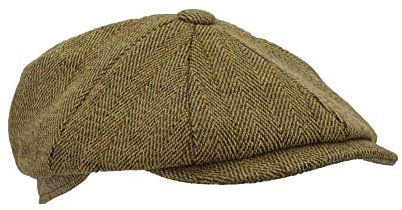 WALKER AND HAWKES Unisex Bakerboy-Ballonmütze aus Tweed - 8-Panel-Konstruktion - Helles Salbeigrün - L (59cm)