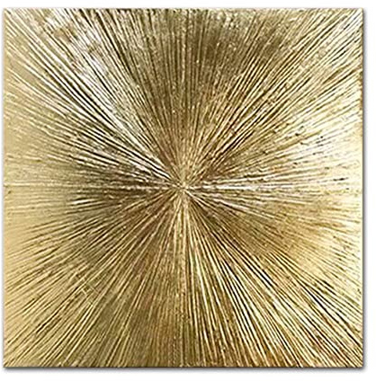 Dipinti Ad Olio Dipinti A Mano Su Tela,Grande Arte Moderna Della Parete Astratta Oro Radiante Lamina D'Oro Fortunato Quadrato Di Lusso 3D Di Spessore Immagine Decorativa Soggiorno Camera Da Letto Dec