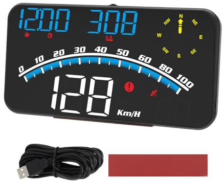 ANKROYU Tachimetro digitale per auto, con display a LED, multifunzione, universale, tachimetro per bicicletta, moto, camion, auto, scooter (blu)
