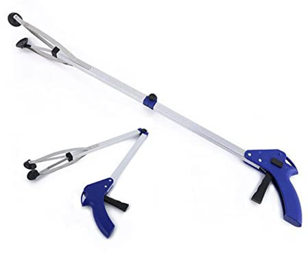 Wurf Pflücker, Faltbare Greifer, Handheld Greifzange für Senioren, Gummi Saugnäpfe, Um Ein Rutschen zu Verhindern, Das mit Einem Tragbaren Griff für Haus, Garten(Vierkant Rohr Aus Aluminium)