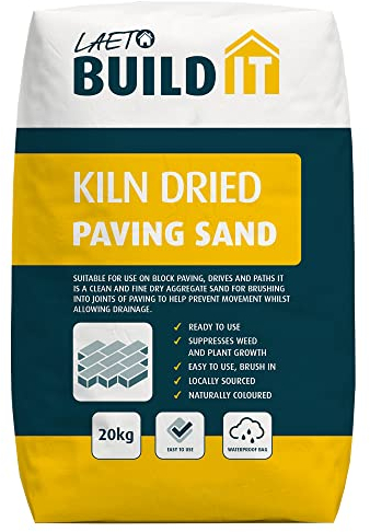 Laeto Kiln Dried Sand 20Kg - Premium Paving Sand for Joints, Driveways & Patios - Block Paving Sand - Ideal Kiln Dried Sand for Block Paving & Landscaping