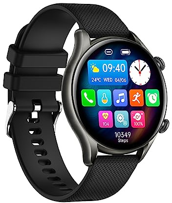 vattentät, elegant, sportig, robust Smartwatch myPhone Watch EL svart, med stort batteri upp till 10 dagar, 1,32, klassisk, Svart, 1.32, Klassisk