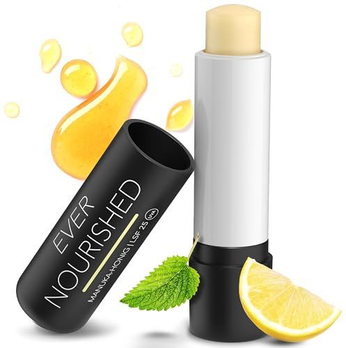 evernourished Manuka Lippenpflege mit LSF 25 - bei Herpes & trockenen Lippen - Lippenbalsam mit Manukahonig (MGO 400+) und Sonnenschutz 25 UVA - Lippenpflegestift 1 x 4,6g