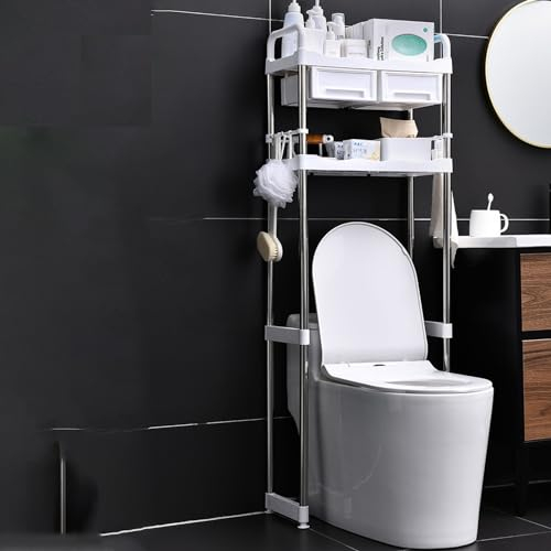 GAMAK Mobiletto Bagno Salvaspazio Lavatrice Slim, Mobile Porta Lavatrice e Asciugatrice a Colonna con Cassetto, Salvaspazio in Acciaio Inox Facile da Montare (Size : S)