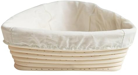 2pezzi Cestino Da Lievitazione Triangolare Rattan Per Pane Copertura Lino Cestino Copertura Triangolare Accessorio Da Cucina Per Panificatori Professionisti E Amatoriali