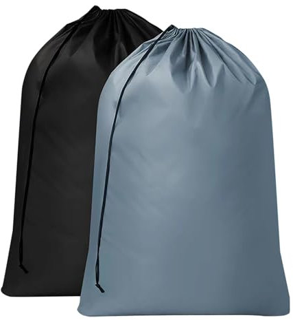 2 Stücke wäschesack Reise 60 x 90 cm，120L wäschesack reise，Mit Kordelzugverschluss wäschesack wohnmobil，wäschesack groß，Faltbar，(schwarz und grau).